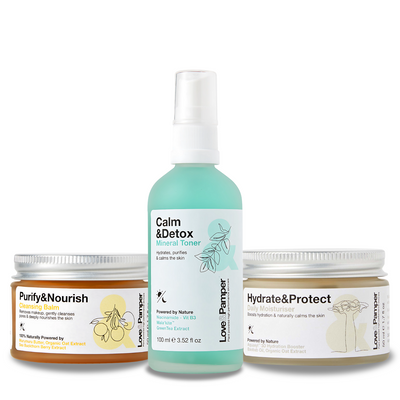 Cleansing Balm, Toner, Moisturiser