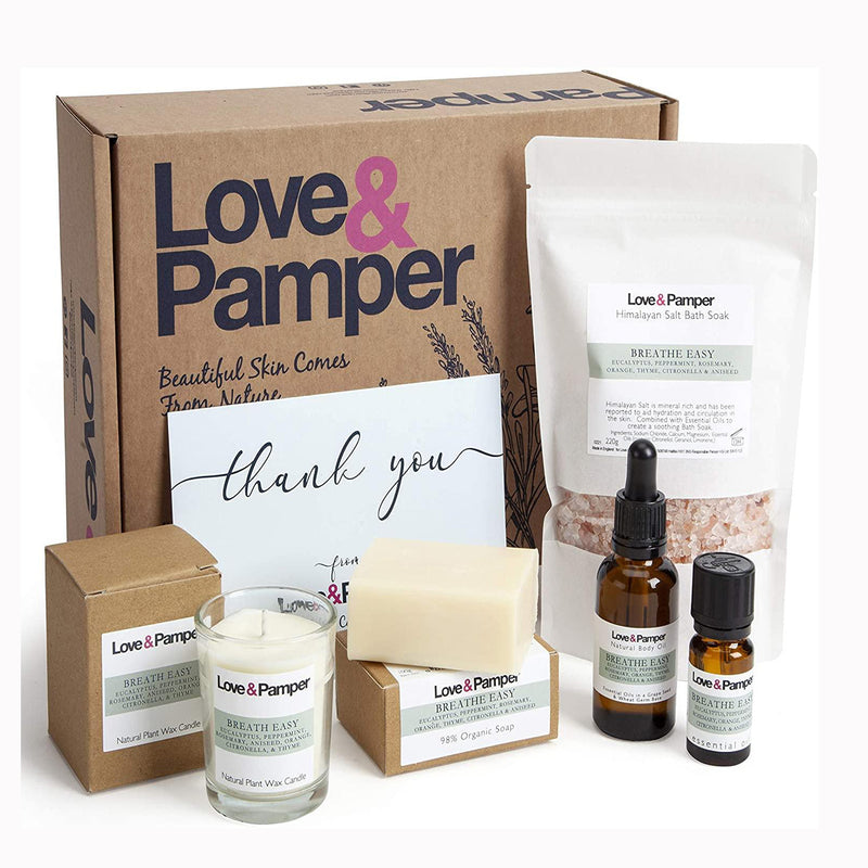 BREATHE EASY- SUSTAINABLE, Aromatherapy Pampering Gift Set For Women