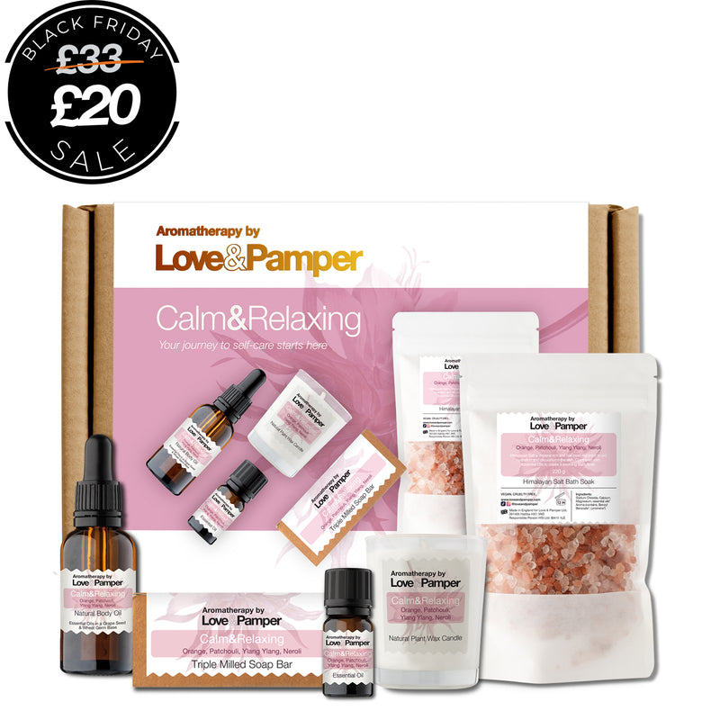 CALM and RELAXING SUSTAINABLE Aromatherapy Pampering Gift Set For Women
