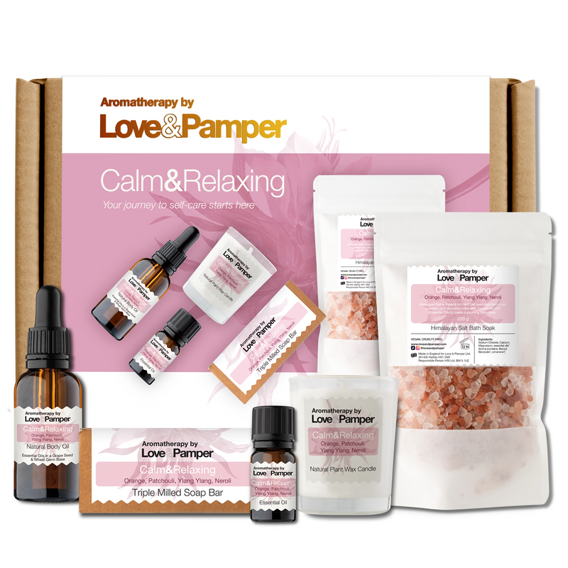 CALM and RELAXING SUSTAINABLE Aromatherapy Pampering Gift Set For Women