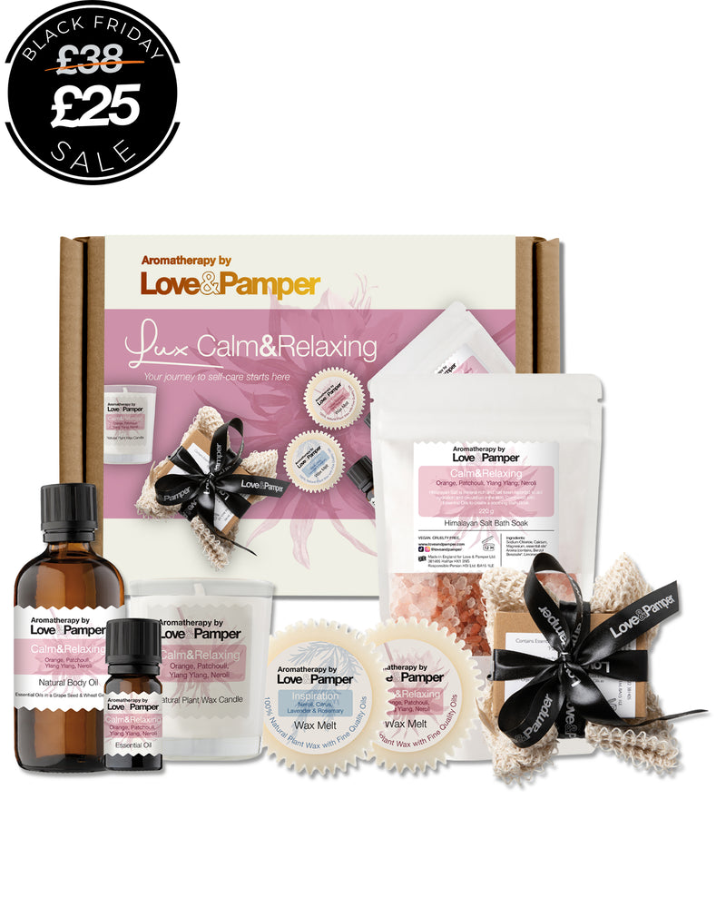 LUXURY CALM and RELAXING - SUSTAINABLE, Aromatherapy Pampering Gift Set for Women