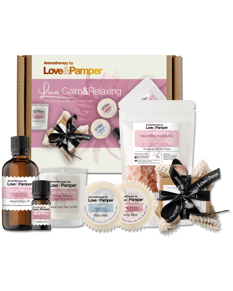 LUXURY CALM and RELAXING - SUSTAINABLE, Aromatherapy Pampering Gift Set for Women