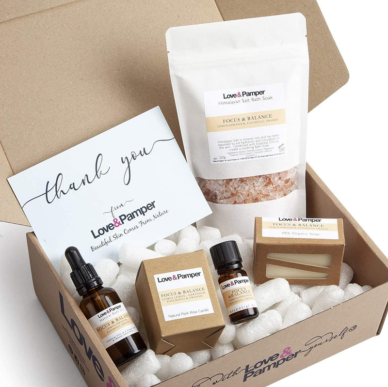 FOCUS & BALANCE-SUSTAINABLE,Aromatherapy Pampering Gift Set For Women - Loveandpamper