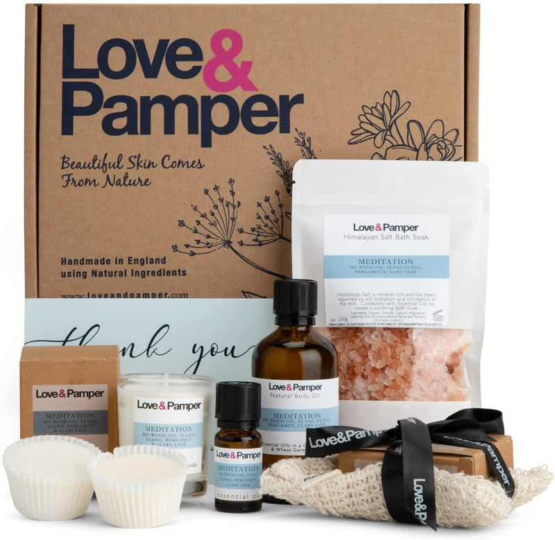 LUXURY MEDITATION-SUSTAINABLE Aromatherapy Pampering Gift Set For Women - Loveandpamper
