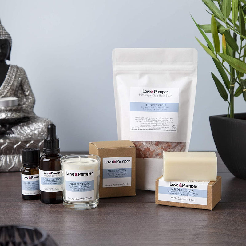 MEDITATION-SUSTAINABLE Aromatherapy Pampering Gift Set For Women - Loveandpamper